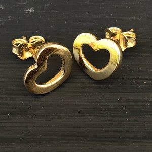Gold Heart Studs